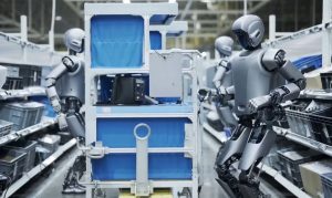 Robot pintar mengatur stok barang di gudang otomatis